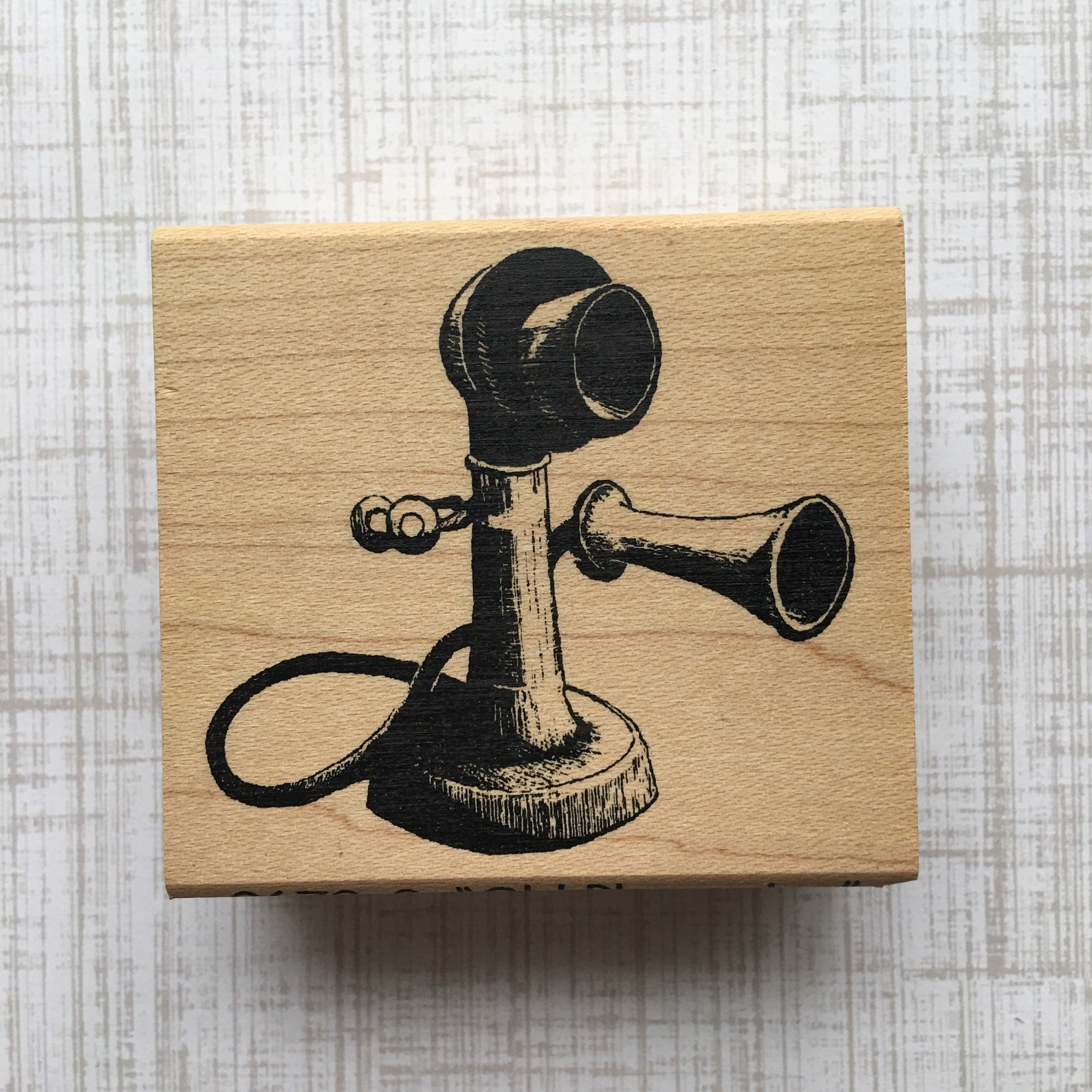 Vintage River City Rubber Works Old Phone Large Rubber Stamp Etsy