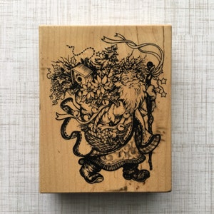 Garden Santa Botanical Old World St Nick PSX K-2046 Rubber Stamp Made in the USA