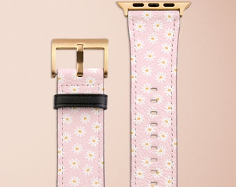 Apple Watch Strap Small Daisy Flower Pattern Watch Band Pink -  Israel