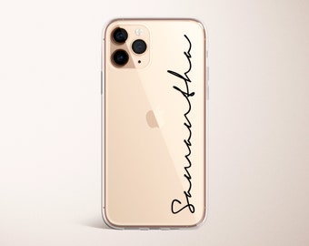 Étui pour iPhone minimaliste monogramme cursif personnalisé nom écrit à la main personnalisé étui pour iPhone 12 11 Pro Max XR XS Max 7 8 Plus