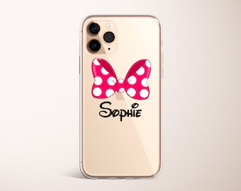 Personalised Bow iPhone Case Disney Inspired iPhone 12 Case Monogram iPhone 11 Pro Max Case Minnie Mouse iPhone 7 8 Plus XR XS Max Case