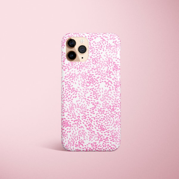 Pink Petal Dots iPhone Case, Irregular Polka Dots Phone Case, Girly Animal Leopard Print, Confetti  Case, Google Pixel Case