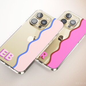 Custom Corner Initial iPhone Case, iPhone 13 Pro Max, iPhone 12 Pro Case, iPhone 11, iPhone 14, iPhone 15 Pro, MagSafe Compatible Clear