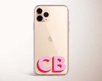 Custom Initial Phone Case, Personalised Monogram iPhone 14 Case, iPhone XR XS Max 11 Case iPhone 12 iPhone 13 Pro Max Protective Clear Case