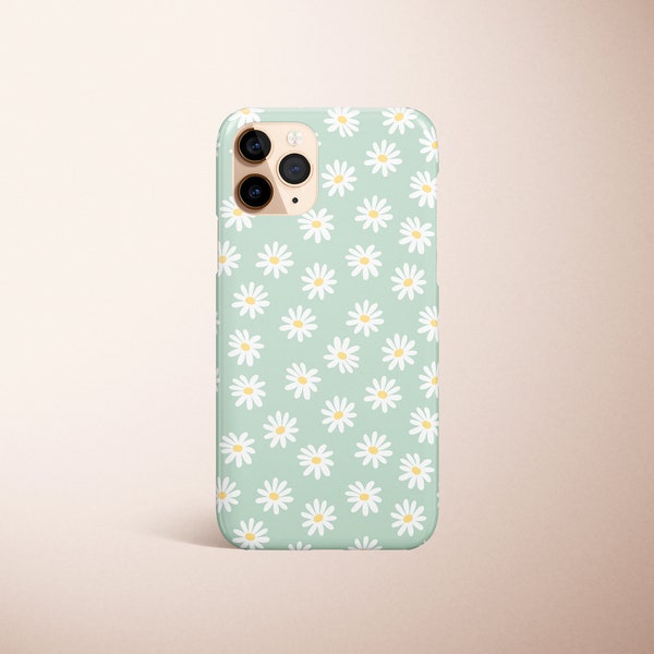 Cute Small Flower Phone Case, Mint Daisy iPhone 12 Case, iPhone 12 Pro Max, iPhone 11 Pro Max Case, iPhone 7 8 Plus XR XS Max