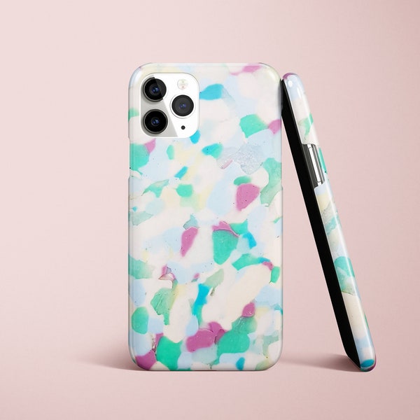 Pastel Confetti Phone Case, Abstract Turquoise Pink Polka Dots iPhone Case, Spring Pantone Tortoise  Case, Google Pixel Cover