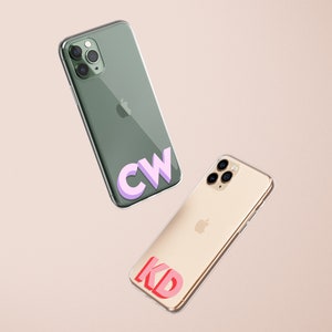 Monogram iPhone Case Large Font Initial Clear Case iPhone X XS Xr Max 8 Plus 7 11, 11 Pro Max Custom Monogram