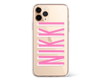 Nom personnalisé coque claire monogramme personnalisé initiales pour iPhone 11 coque pour iPhone 11 Pro Max iPhone X XR XS XS Max coque pour iPhone 7+ 8 +