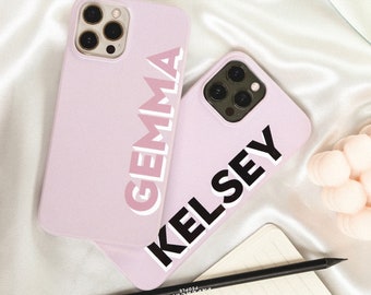 Side Monogram Phone Case Personalised Name iPhone 12 Pro Max Case Custom Dropshadow iPhone 11 Case iPhone XS 8 7 Plus XR