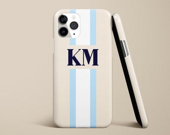 Monogram Stripe Initial iPhone Case Personalized Name iPhone 11 Case Custom Initial iPhone 11 Pro Max Case XS Max XR 7 Plus 8 Plus