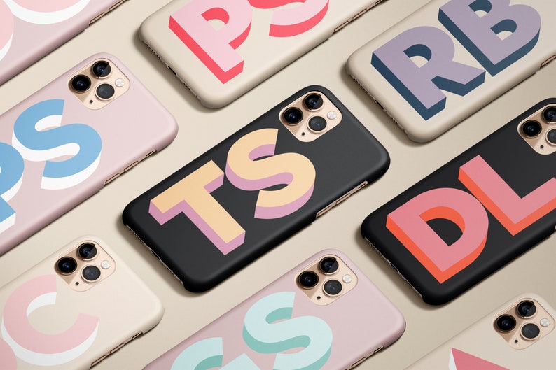 Monogram iPhone Case Personalized Large Initial iPhone 11 Case Custom iPhone 11 Pro Case iPhone XS 8 7 Plus XR Samsung Galaxy Pixel 