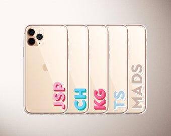 Funda para iPhone con inicial personalizada, monograma personalizado, funda protectora