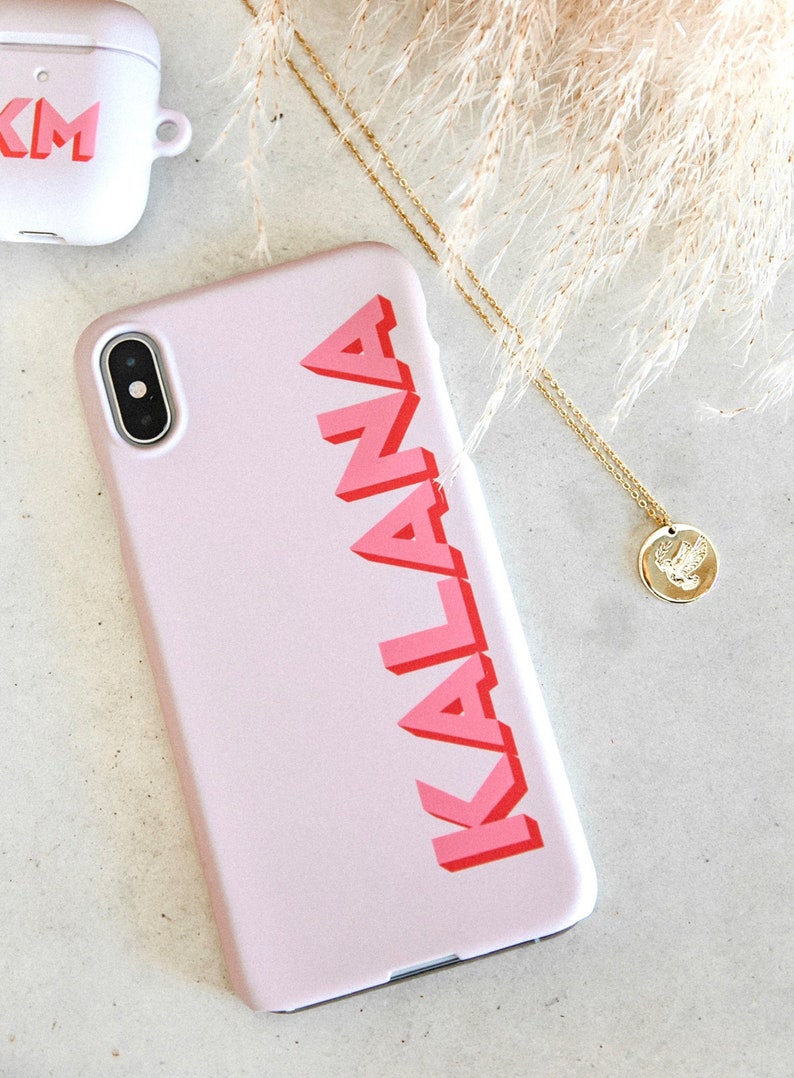 Side Monogram iPhone Case Personalised Name iPhone 11 Pro Max Case Custom Dropshadow iPhone 12 Case iPhone XS 8 7 Plus XR Samsung Galaxy