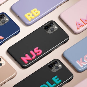 Monogram iPhone Case Personalized Corner Initial iPhone 11 Case Custom iPhone 12 Pro Case iPhone 13 Case XS 8 7 Plus XR  Pixel