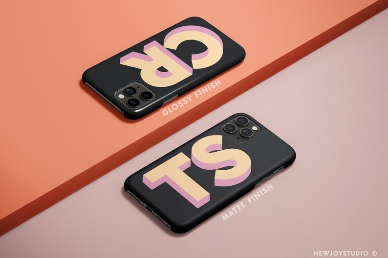 Personalised Large Initial iPhone Case iPhone 12 Case Custom iPhone 12 Pro Case iPhone 11 Case iPhone XS 8 7 Plus XR Pixel image 8