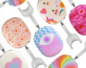 Aesthetic Pattern AirPods Max Cover, Colorful Hard Plastic Protective Case, Cute Unique Fun Shell for Color Airpods Max Headphones