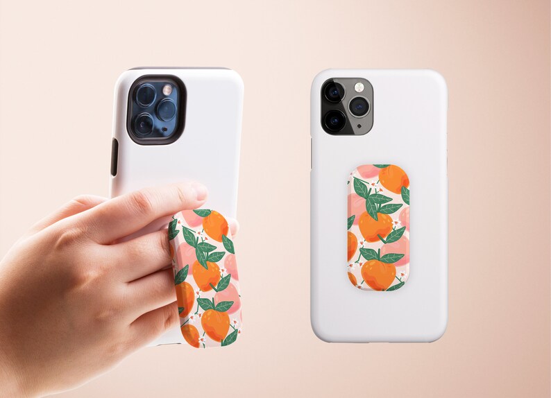 Pretty Pastel Summer Fruit Phone Stand Stick on Phone Grip Socket Universal Phone Ring Holder Peaches Finger Holder