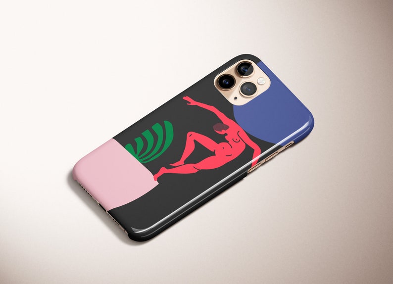 Classy Black iPhone 12 Case iPhone 7 8 Plus XR XS Max Case Bold Minimalist Phone 11 Pro Max Case Matisse Inspired Abstract Art iPhone Case