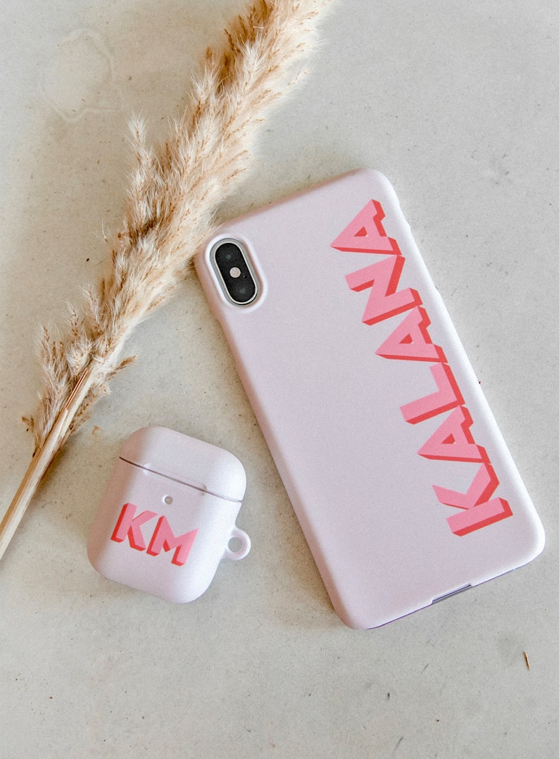 Side Monogram iPhone Case Personalised Name iPhone 11 Pro Max Case Custom Dropshadow iPhone 12 Case iPhone XS 8 7 Plus XR Samsung Galaxy