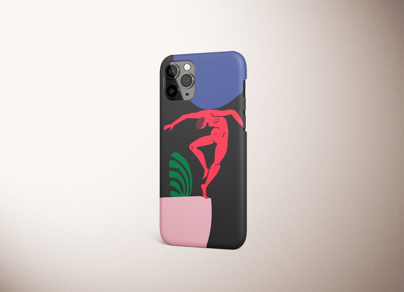 Classy Black iPhone 12 Case iPhone 7 8 Plus XR XS Max Case Bold Minimalist Phone 11 Pro Max Case Matisse Inspired Abstract Art iPhone Case