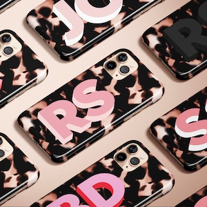 Personalised Large Initial iPhone Case iPhone 12 Case Custom iPhone 12 Pro Case iPhone 11 Case iPhone XS 8 7 Plus XR Pixel image 6