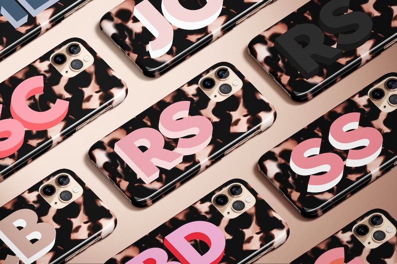 Personalised Large Initial iPhone Case iPhone 12 Case Custom iPhone 12 Pro Case iPhone 11 Case iPhone XS 8 7 Plus XR Pixel image 6