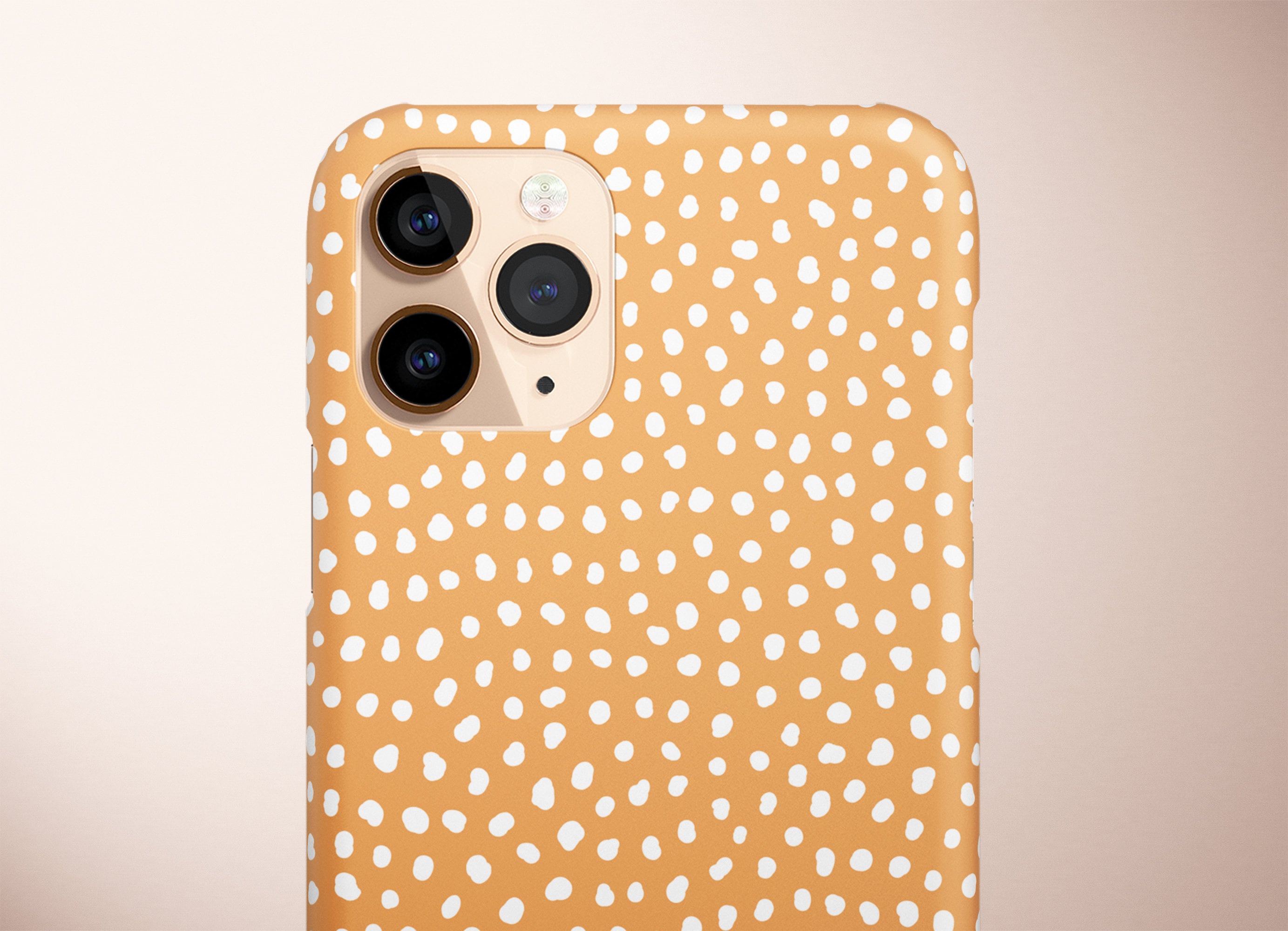 White Spots on Orange iPhone Case Irregular Polka Dots Phone Etsy
