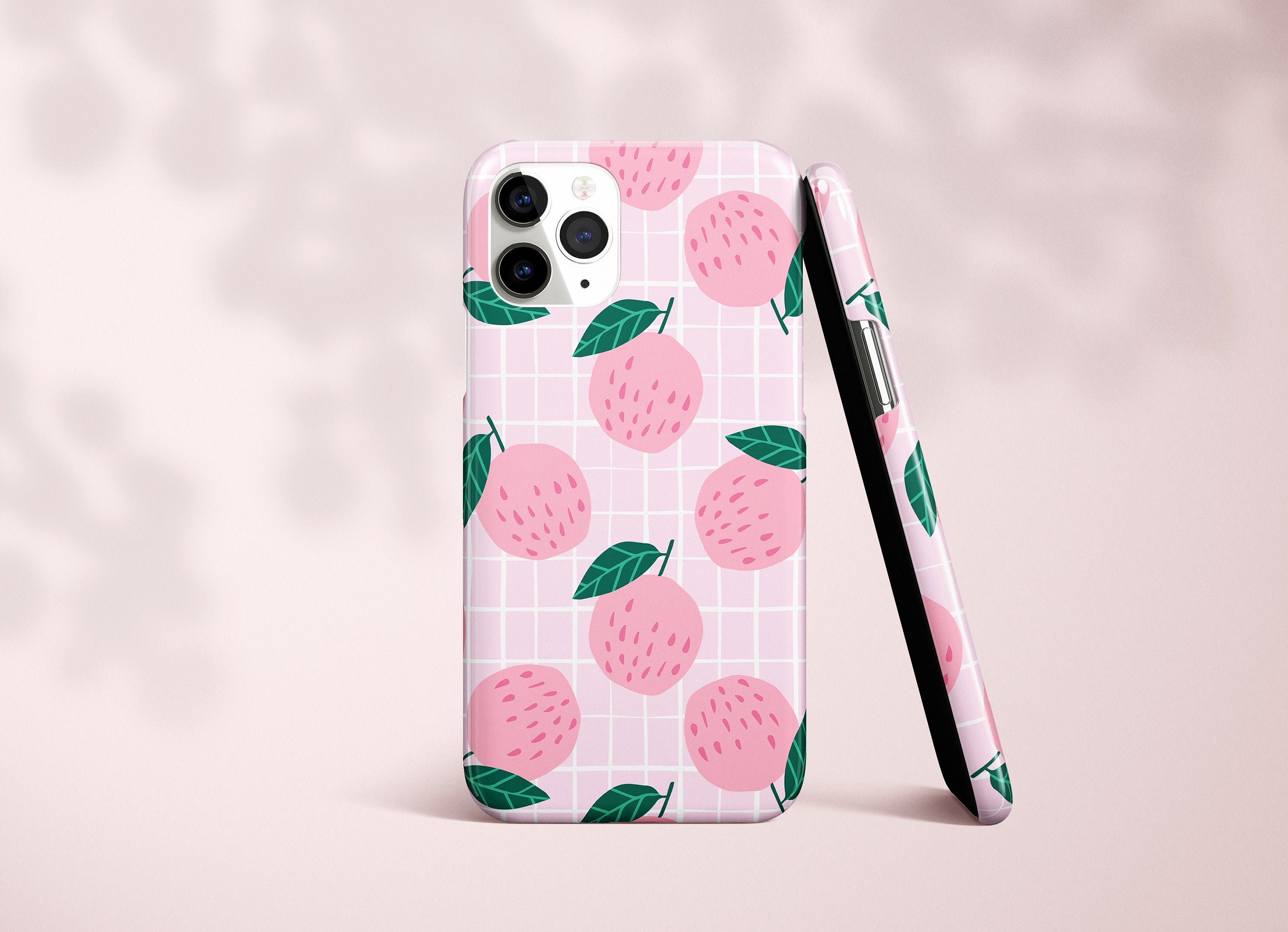 Pink Berry Grid Pattern Phone Case Iphone 11 Case Iphone 11 - Etsy