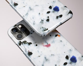 Dotted Marble Phone Case, Terrazzo Tortoise iPhone Case, Abstract Pebble Polka Dot Pattern Phone Case, Minimalistic  Case