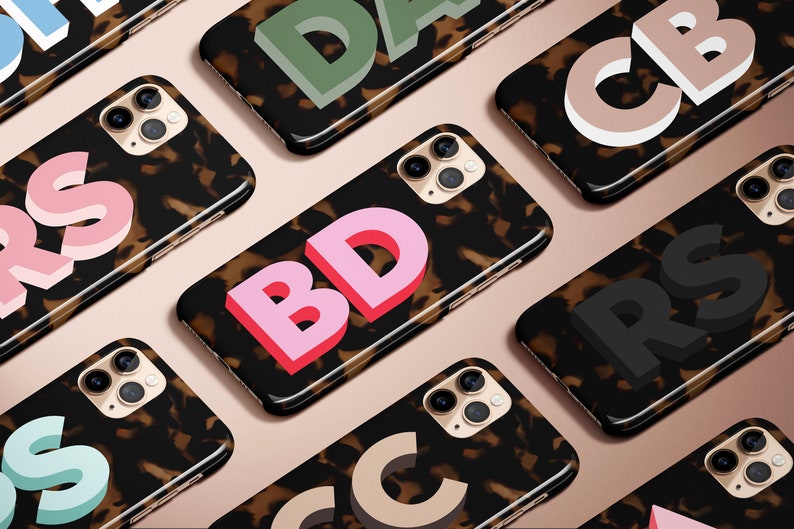 Personalised Large Initial iPhone Case iPhone 12 Case Custom iPhone 12 Pro Case iPhone 11 Case iPhone XS 8 7 Plus XR Pixel image 4