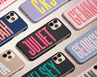 Monogram iPhone Case Personalized Large Initial iPhone 13 Case Custom Name iPhone 12 Pro Case iPhone 11 XS 8 7 Plus XR  Case