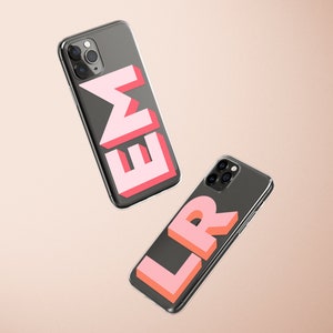 Grande coque de téléphone monogramme, initiale personnalisée pour iPhone, coque personnalisée, iPhone 7 8 Plus XR XS Max 11, coque pour iPhone 12 13 14 Pro Max image 4