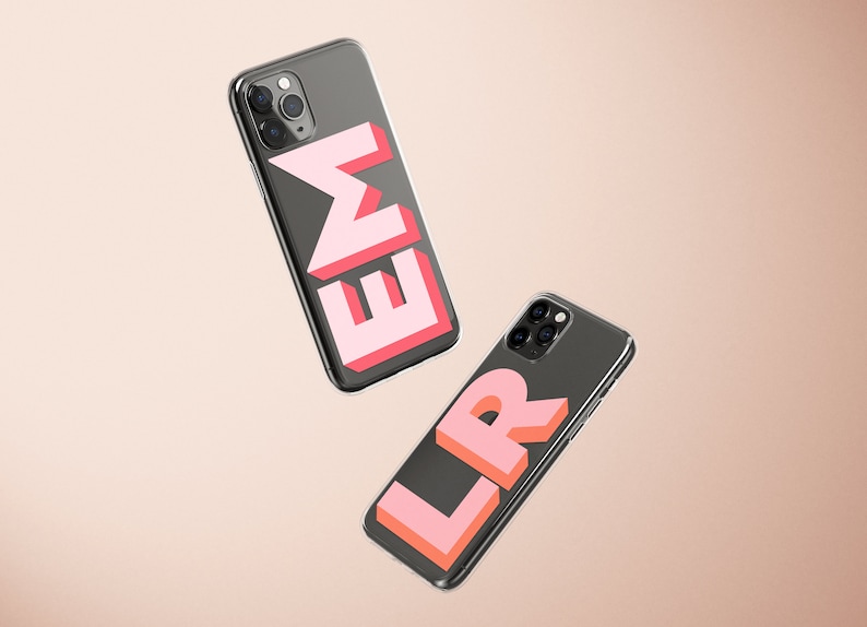 Grande coque de téléphone monogramme, initiale personnalisée pour iPhone, coque personnalisée, iPhone 7 8 Plus XR XS Max 11, coque pour iPhone 12 13 14 Pro Max image 4