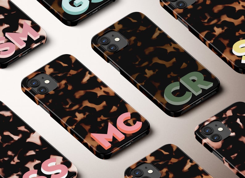 Personalised iPhone Case Personalized Tortoise Pattern Protective Phone Case iPhone 11 12 Pro Max iPhone XS 8 7 Plus XR Cover Samsung Galaxy 