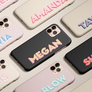 Personalised Name iPhone Case Side Monogram iPhone 11 Pro Max Case Custom Dropshadow iPhone 11 Pro Case iPhone XS 8 7 Plus XR