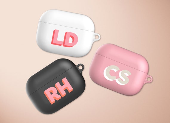 Apple Air Pods Case, Personalised Dropshadow Initial