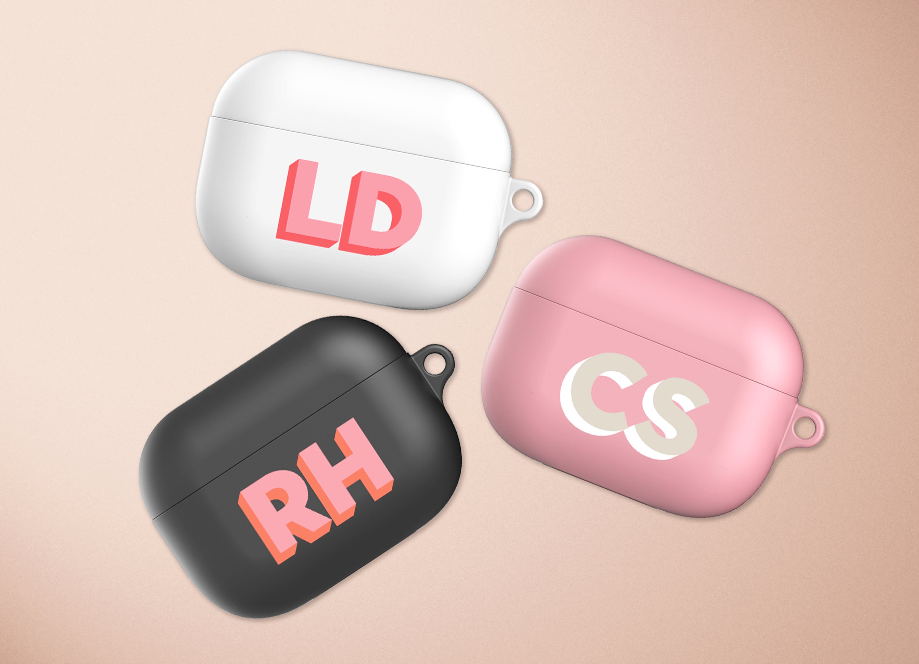 Buy Apple Air Pods Case Personalised Dropshadow Initial Online in