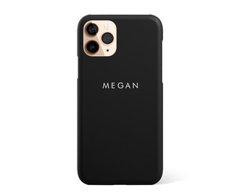 Étui iPhone personnalisé minimaliste, étui iPhone 13 12 Pro, nom personnalisé iPhone 11 Pro Max, petit monogramme iPhone XR XS Max étui de protection