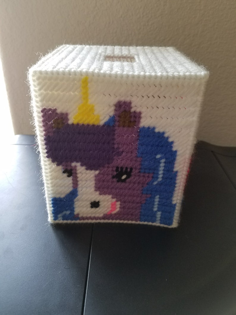Tissue Box Cover Unicorn Plastic Canvas Tissue Box Cover Etsy