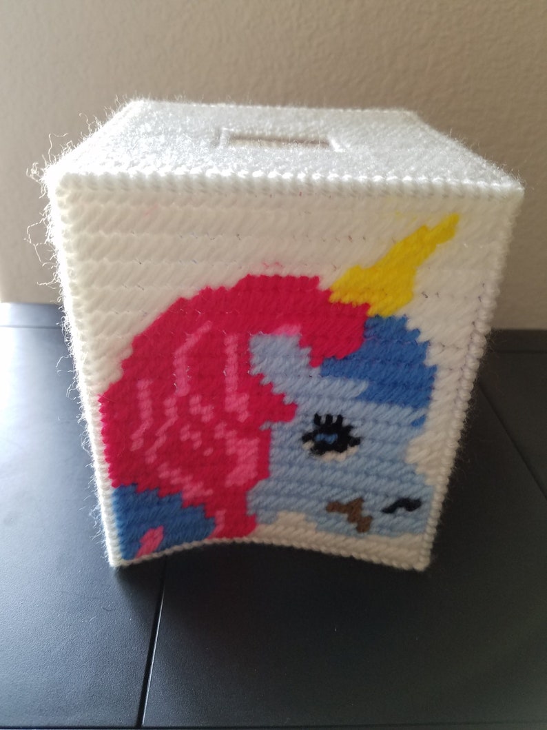 Tissue Box Cover Unicorn Plastic Canvas Tissue Box Cover