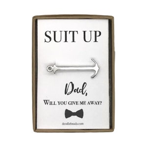 Regalo de novia de papá, barra de corbata de plata, traje- papá me regala? Papá Ancla, boda en la playa, padre de la propuesta de novia Regalo