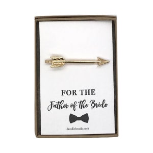 Thank You Card Wedding Party Gifts, Silver or Gold Arrow Tie Bar with Card Thank you for being part of our big day, Usher Gifts, Ring Bearer image 8