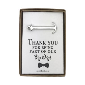 Bruiloft partij giften, strand bruiloft dank u geschenken, anker stropdas Clip met kaart, dank u voor die deel uitmaken van onze grote dag, Usher geschenken,