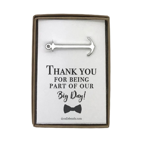 Wedding Party Gifts, Beach Wedding Thank you Gifts, Anchor Tie Clip with Card, Thank you for Being part of our Big Day, Usher Gifts,