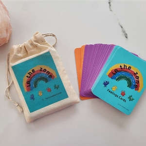 Juego de cartas En la Zona Tarjetas de asesoramiento Emociones Recurso del terapeuta Tarjetas de emociones Consejero escolar