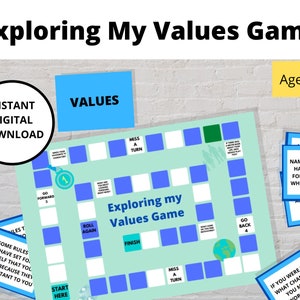 Exploring my Values Game, Therapy Game for Adolescents and Adults, Counselling Resources, Self Awareness, Life Purpose, Discovery, School