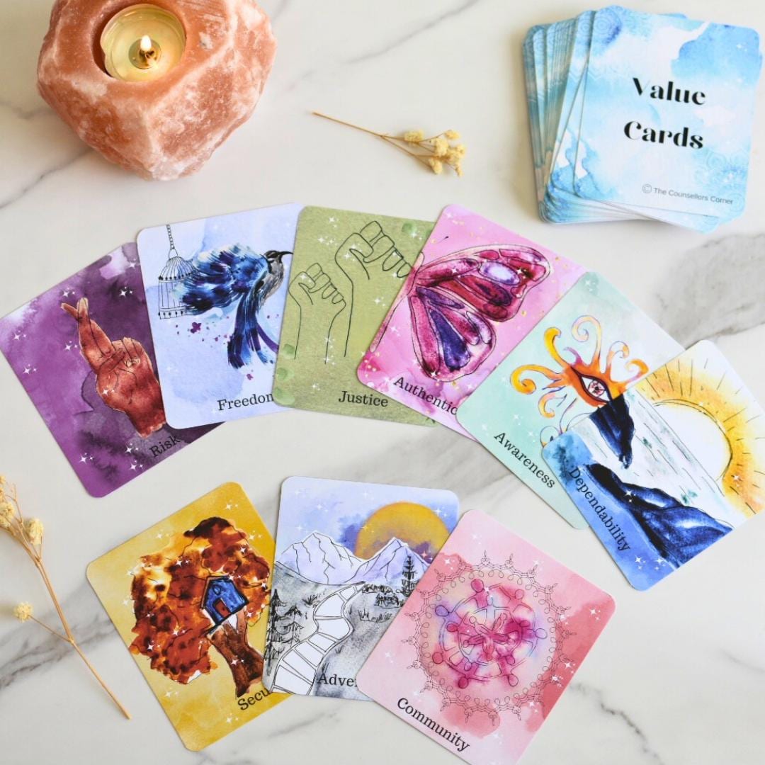 Value Cards Deck, Core Values Illustration Cards, Counselling Resource ...