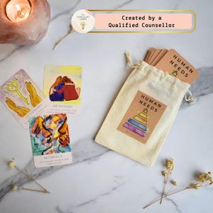 Human Needs Card Deck/ Therapy Cards/ Maslow&#39;s Hierarchy of Needs/ Counsellor resource/ Self Awareness/Personal /Development Psychology,