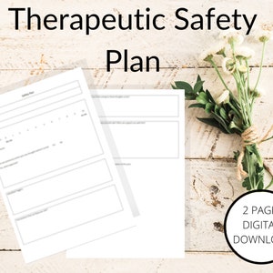 Therapeutic Safety Plan for Counsellors, Private Practice Paperwork, Therapy, Therapy Forms, Digital Download, Printable, Counselling Forms