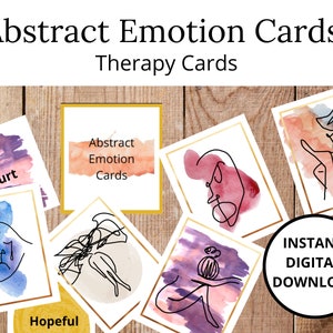 Download digitale, carte delle emozioni astratte, carte terapeutiche, risorse di consulenza, consapevolezza, carte dei sentimenti, psicologia, terapeuta, terapia
